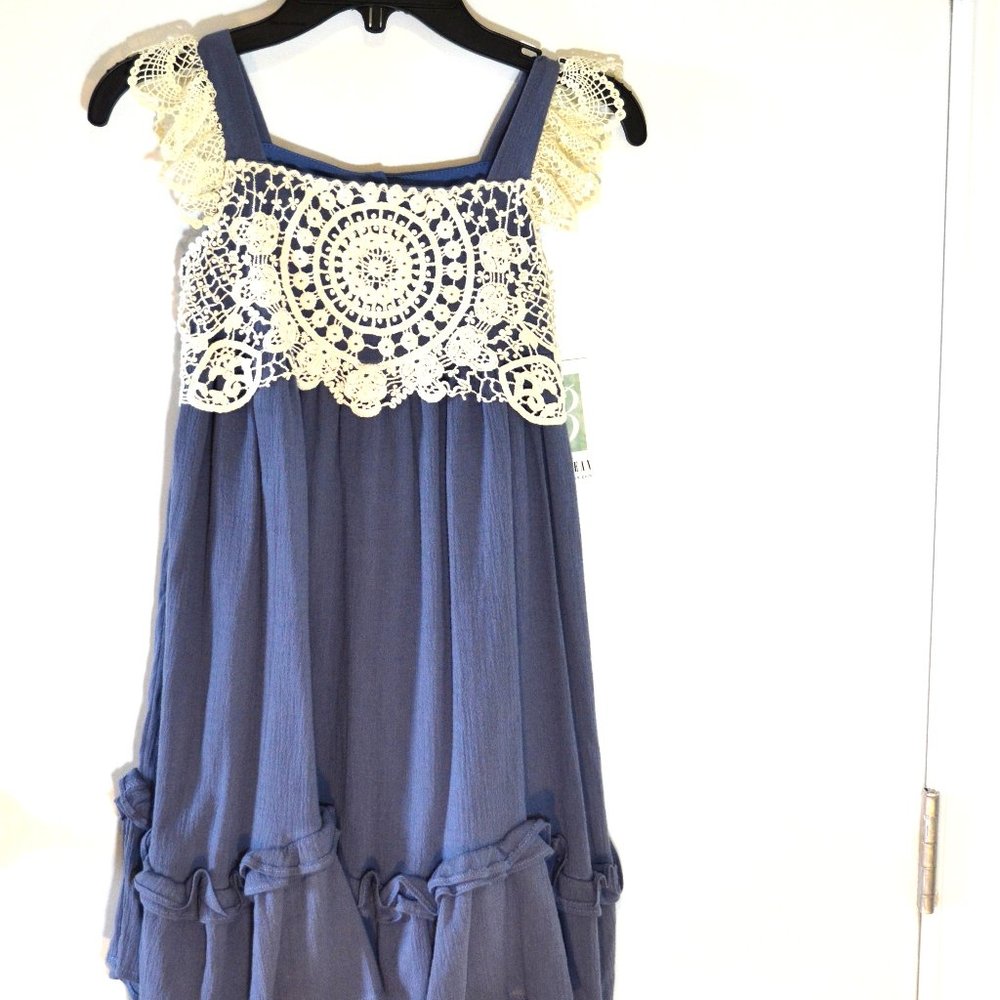 Bonnie Jean chambray/lace dress